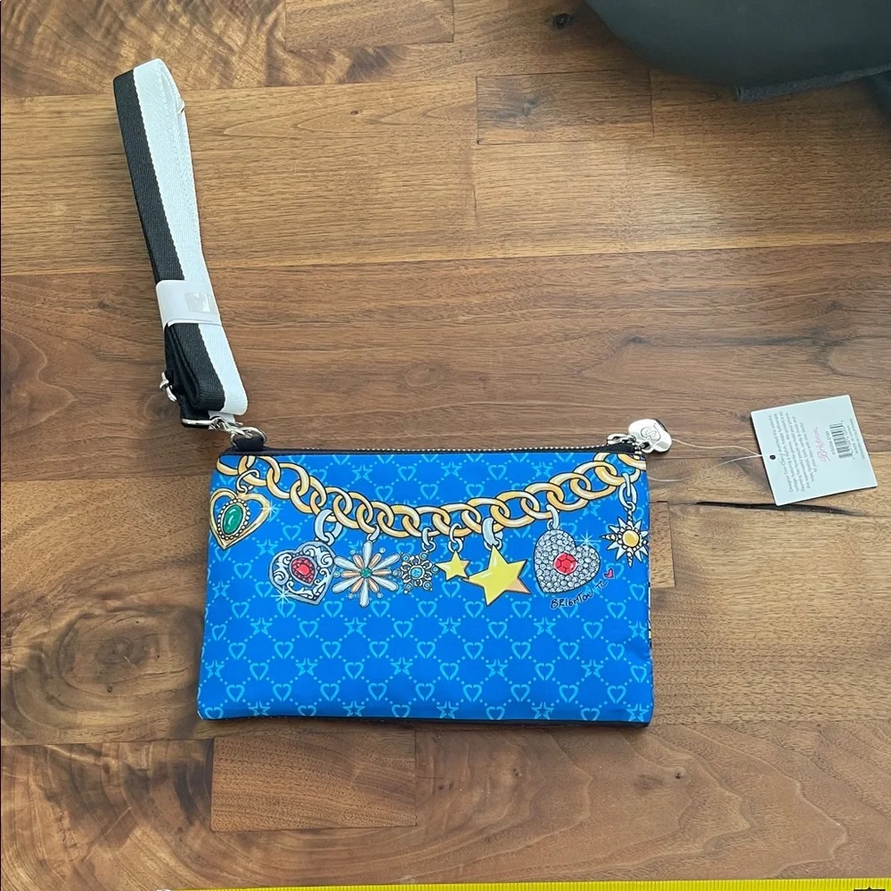 Brighton Multicolor Comic Print Crossbody Bag with Pink Lining
